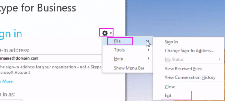 how to disable skype for business on windows 10